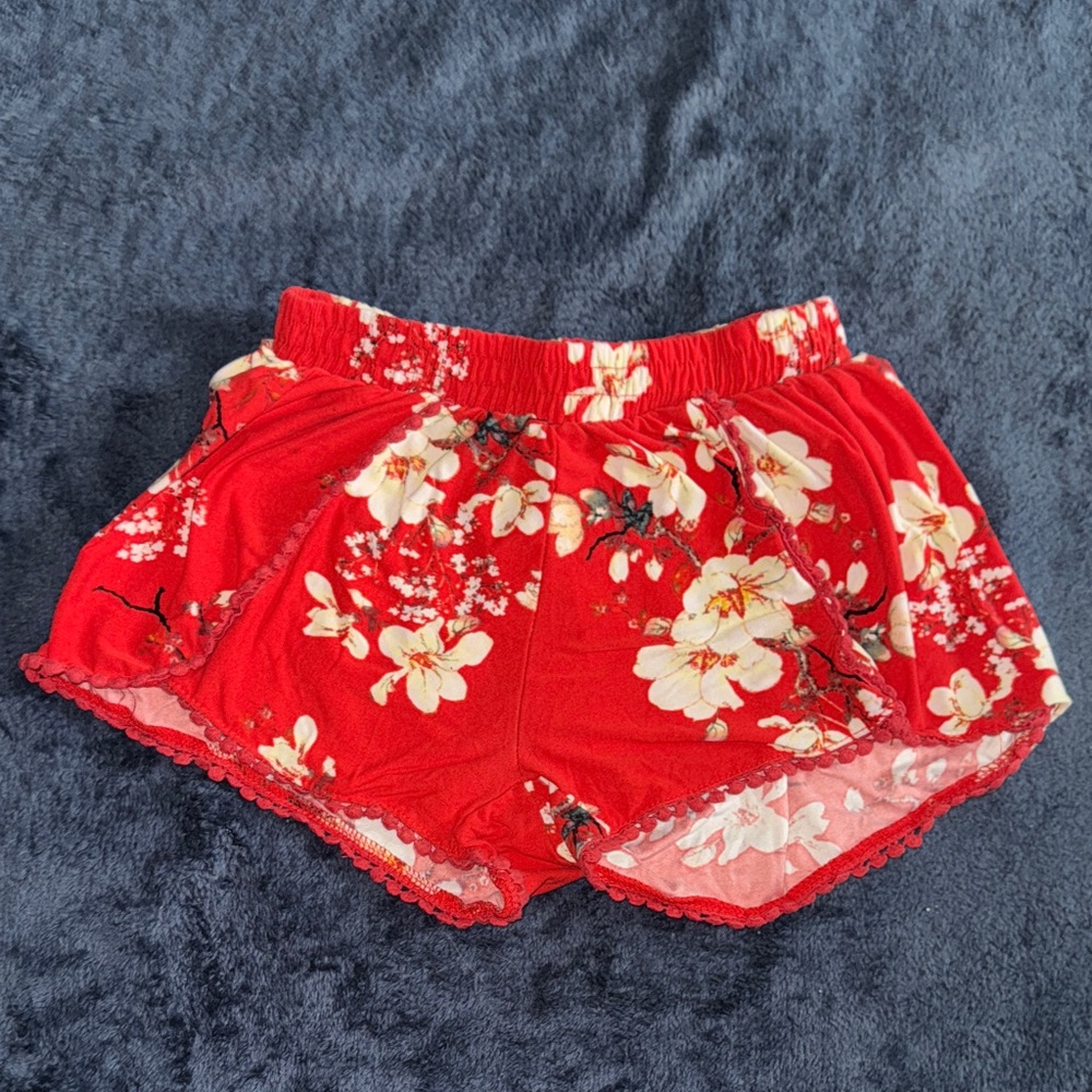 Rue21 Red Floral High Waist Women's Shorts